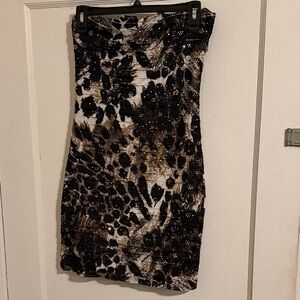 Rue21 Black and Brown Animal Print Dress